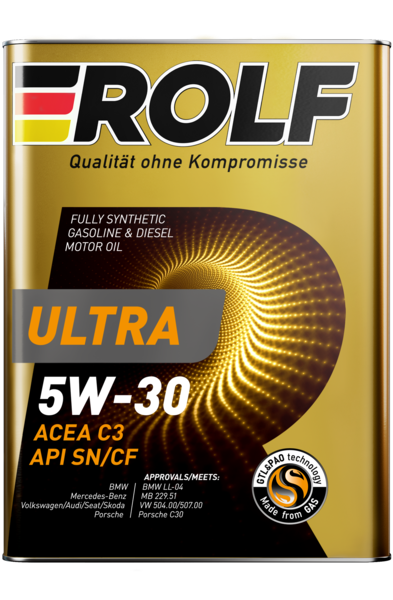 Масло моторное синтетическое ROLF Ultra 5W-30 C3 SN/CF 4л