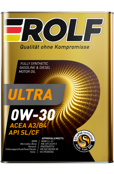 Масло моторное синтетическое ROLF Ultra 0W-30 A3/B4 SL/CF 4л