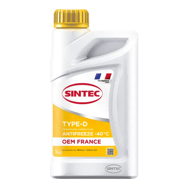 Sintec ANTIFREEZE OEM France Type-D yellow -40 1кг