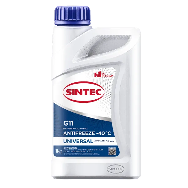 Жидкость охлаждающая Sintec ANTIFREEZE Universal G11 (синий) -40  1кг